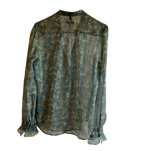 Rag & Bone Susan Blouse Olive Green Multi Size - Picture 4 of 9